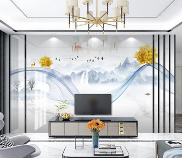 3D Blue Ribbon 278 Wall Murals