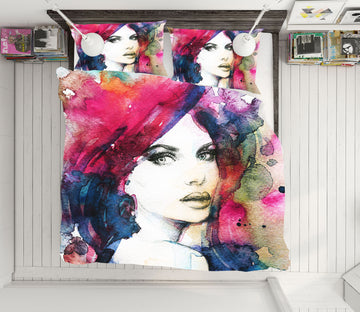 3D Paint Woman 017 Bed Pillowcases Quilt