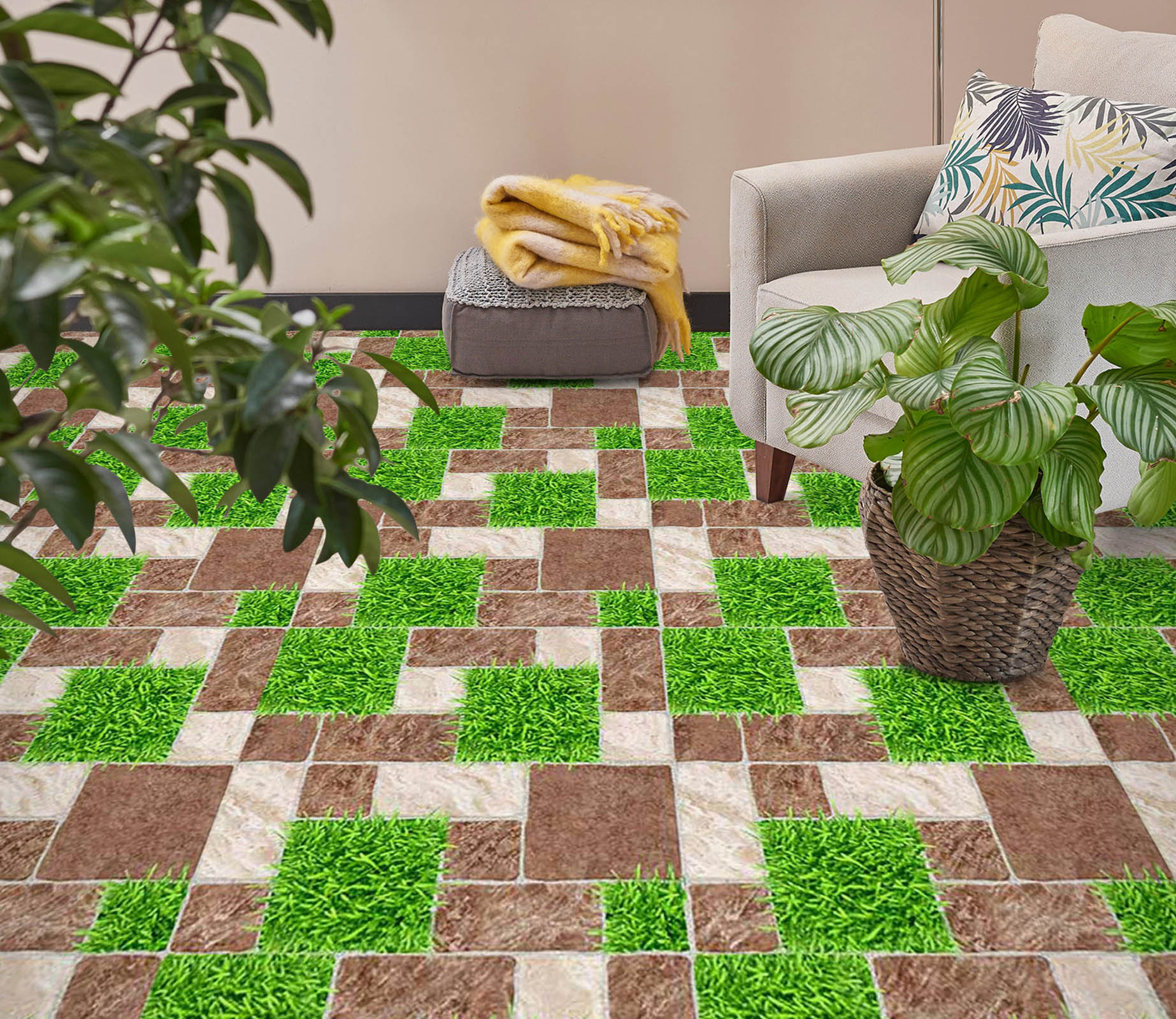 3D Square Grass 479 Floor Mural  Wallpaper Murals Rug & Mat Print Epoxy waterproof bath floor