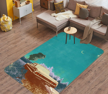 3D Night Forest 1002 Showdeer Rug Non Slip Rug Mat