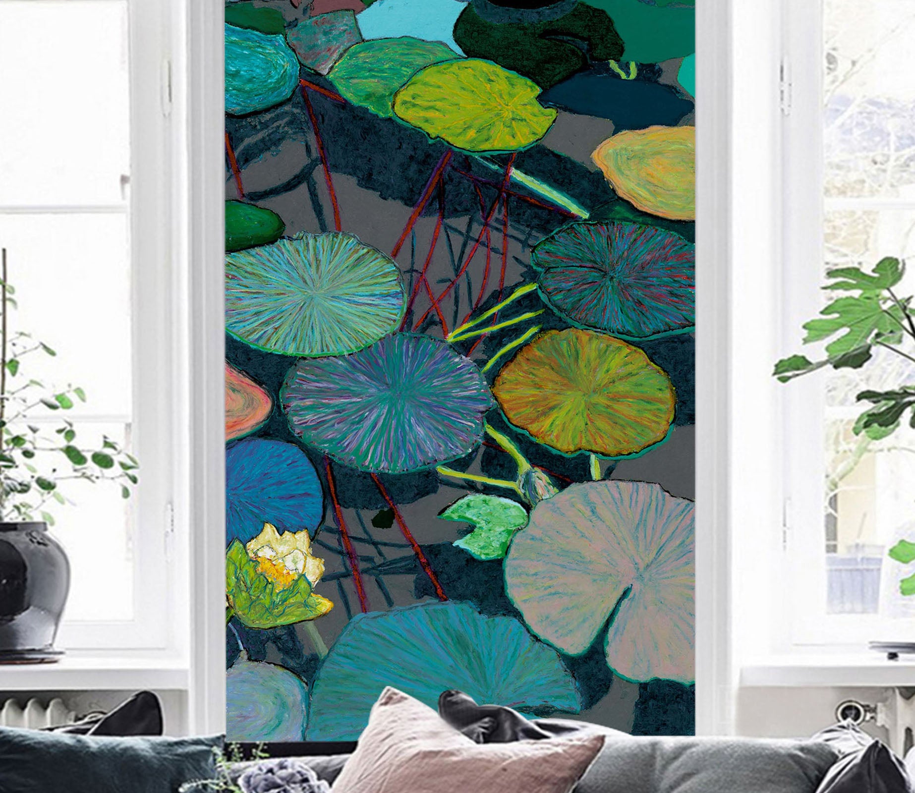 3D Lotus Leaf 1401 Allan P. Friedlander Wall Mural Wall Murals