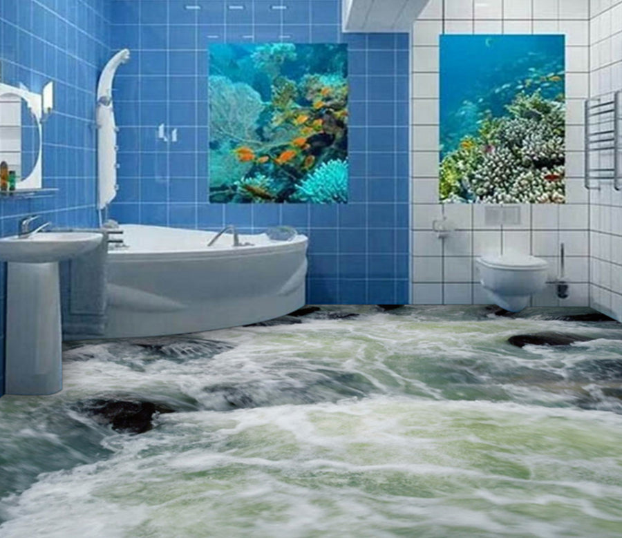 3D Churning Water 324 Floor Mural  Wallpaper Murals Rug & Mat Print Epoxy waterproof bath floor