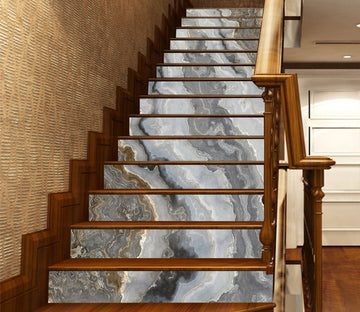3D Grey River 875 Marble Tile Texture Stair Risers Wallpaper AJ Wallpaper 