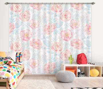 3D Pink Peony 233 Uta Naumann Curtain Curtains Drapes