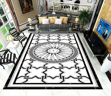 3D Black Pattern WG092 Floor Mural Wallpaper AJ Wallpaper 2 