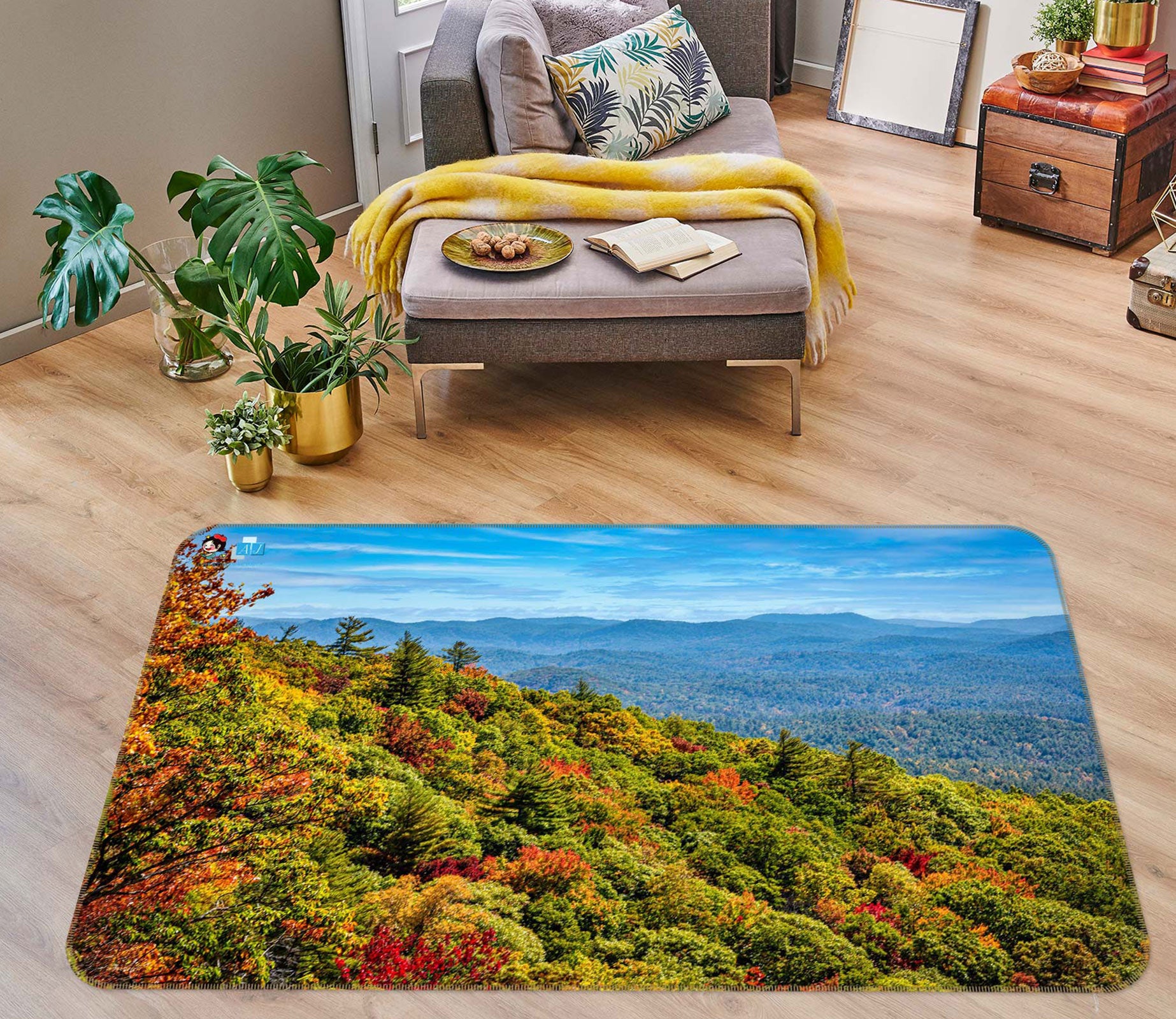 3D Mountain Forest 5145 Beth Sheridan Rug Non Slip Rug Mat