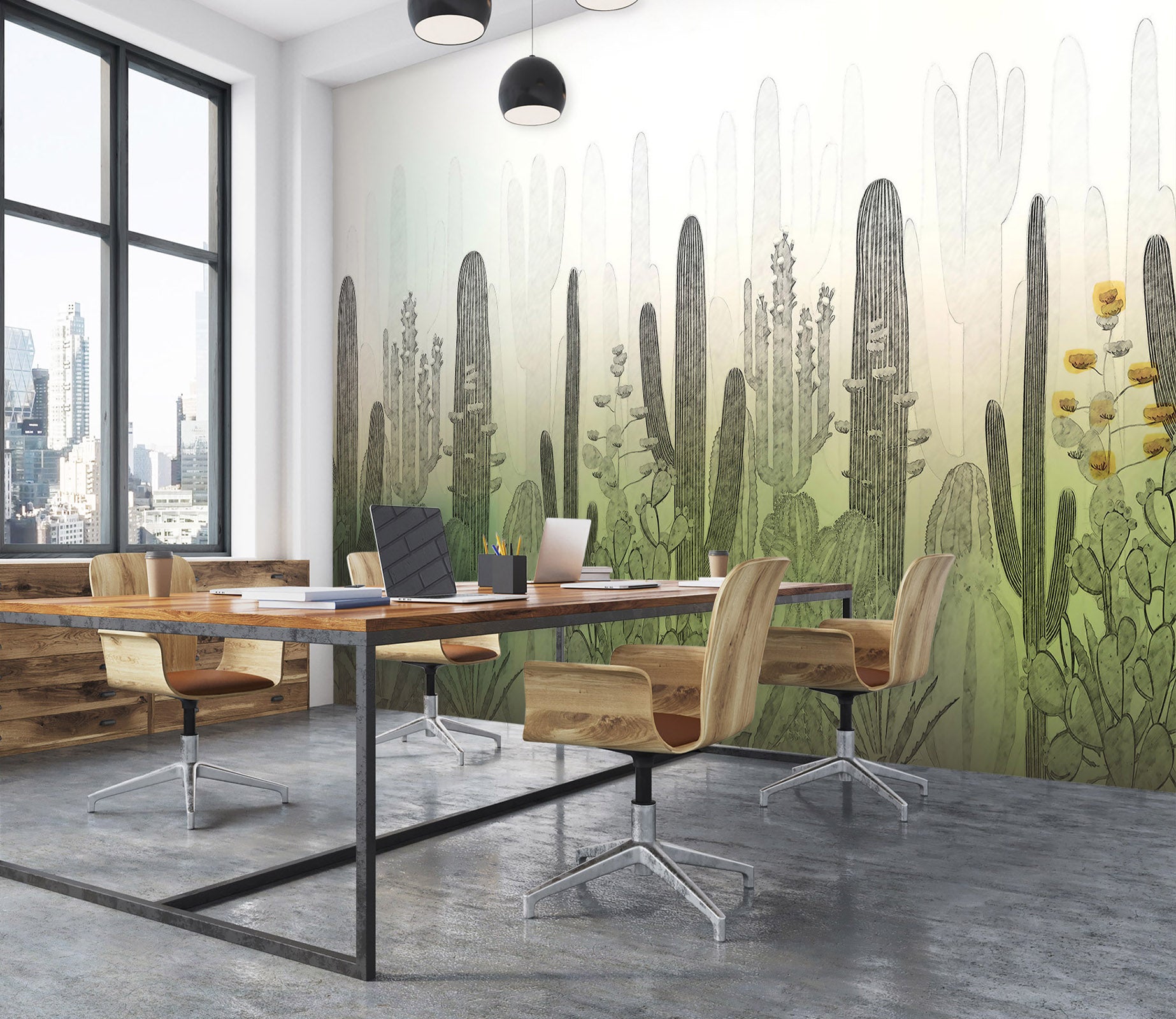 3D Graffiti Cactus 1554 Wall Murals