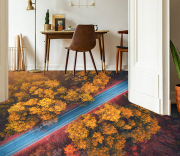 3D Blue Road Between Forests 682 Floor Mural  Wallpaper Murals Rug & Mat Print Epoxy waterproof bath floor