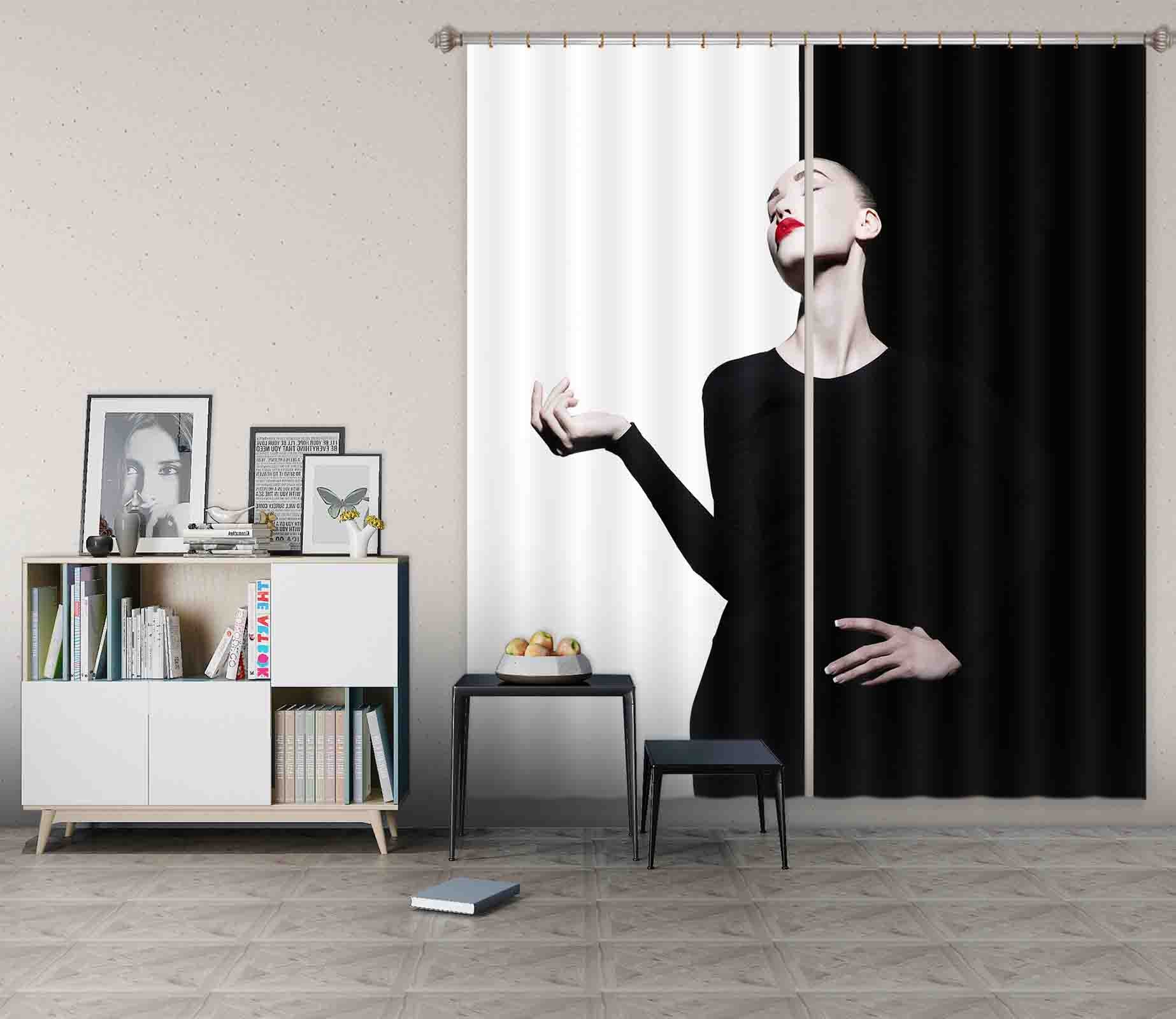3D Elegant Girl 777 Curtains Drapes