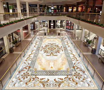 3D Rectangular Marble Flower Pattern WG542 Floor Mural Wallpaper AJ Wallpaper 2 