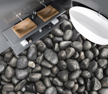 3D Textured Black Pebbles 895 Floor Mural  Wallpaper Murals Rug & Mat Print Epoxy waterproof bath floor