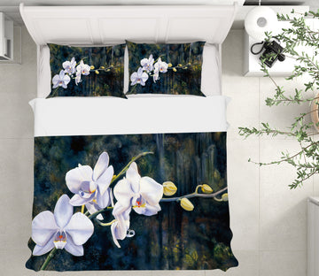 3D White Flowers 11055 Matthew Holden Bates Bedding Bed Pillowcases Quilt
