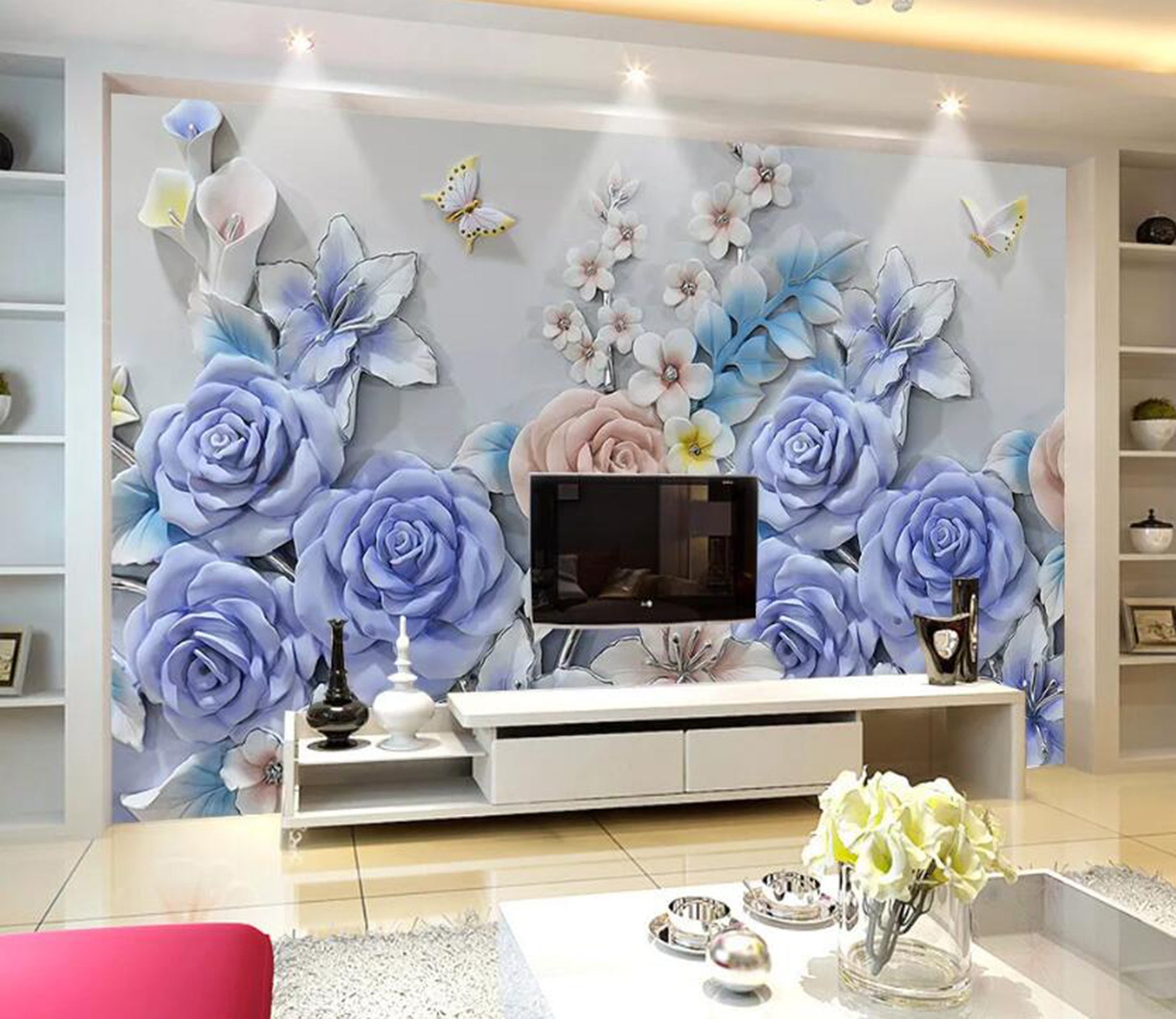 3D Purple Rose WC79 Wall Murals Wallpaper AJ Wallpaper 2 