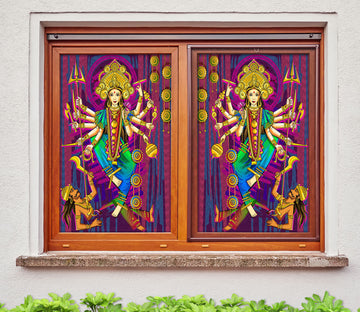 3D Avalokitesvara 235 Window Film Print Sticker Cling Stained Glass UV Block