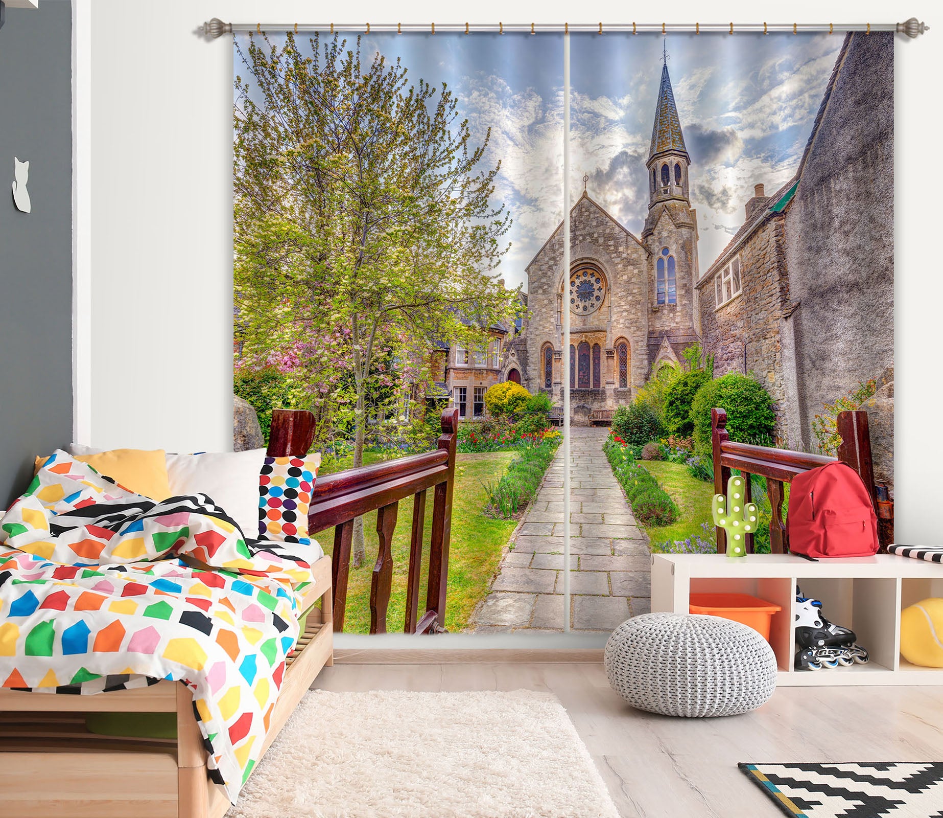 3D Villa Garden 6381 Assaf Frank Curtain Curtains Drapes