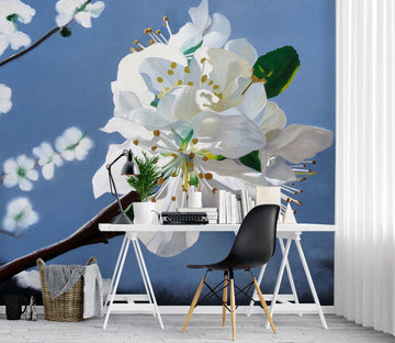 3D White Flower 11110 Matthew Holden Bates Wall Mural Wall Murals