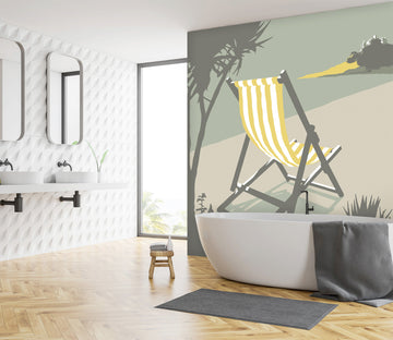 3D Marazion Deckchair 1026 Steve Read Wall Mural Wall Murals