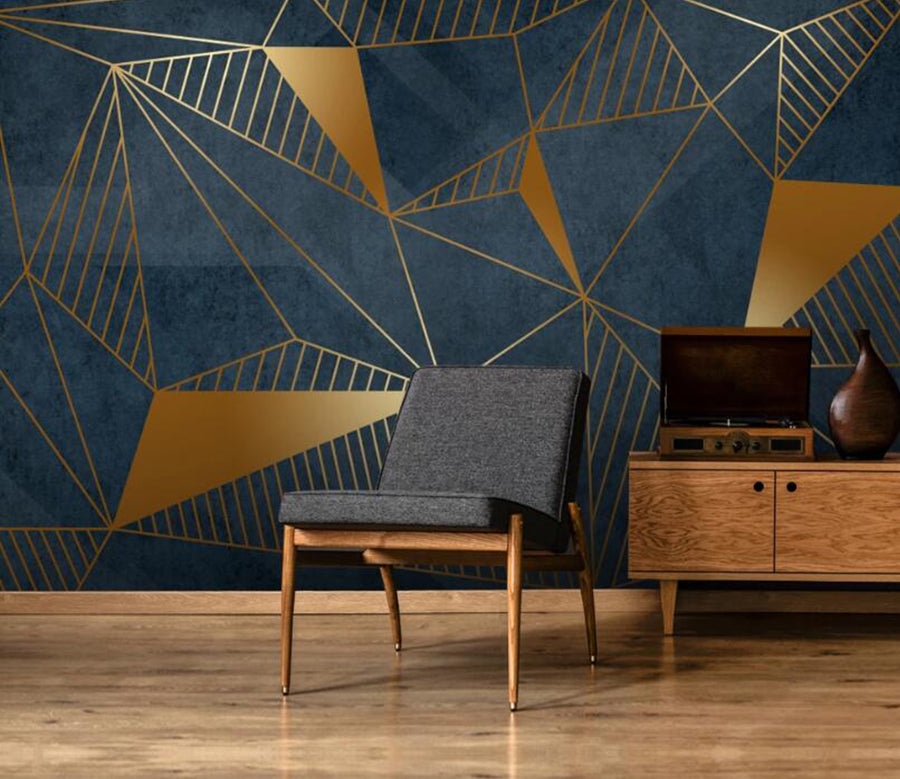 3D Golden Triangle 723 Wall Murals