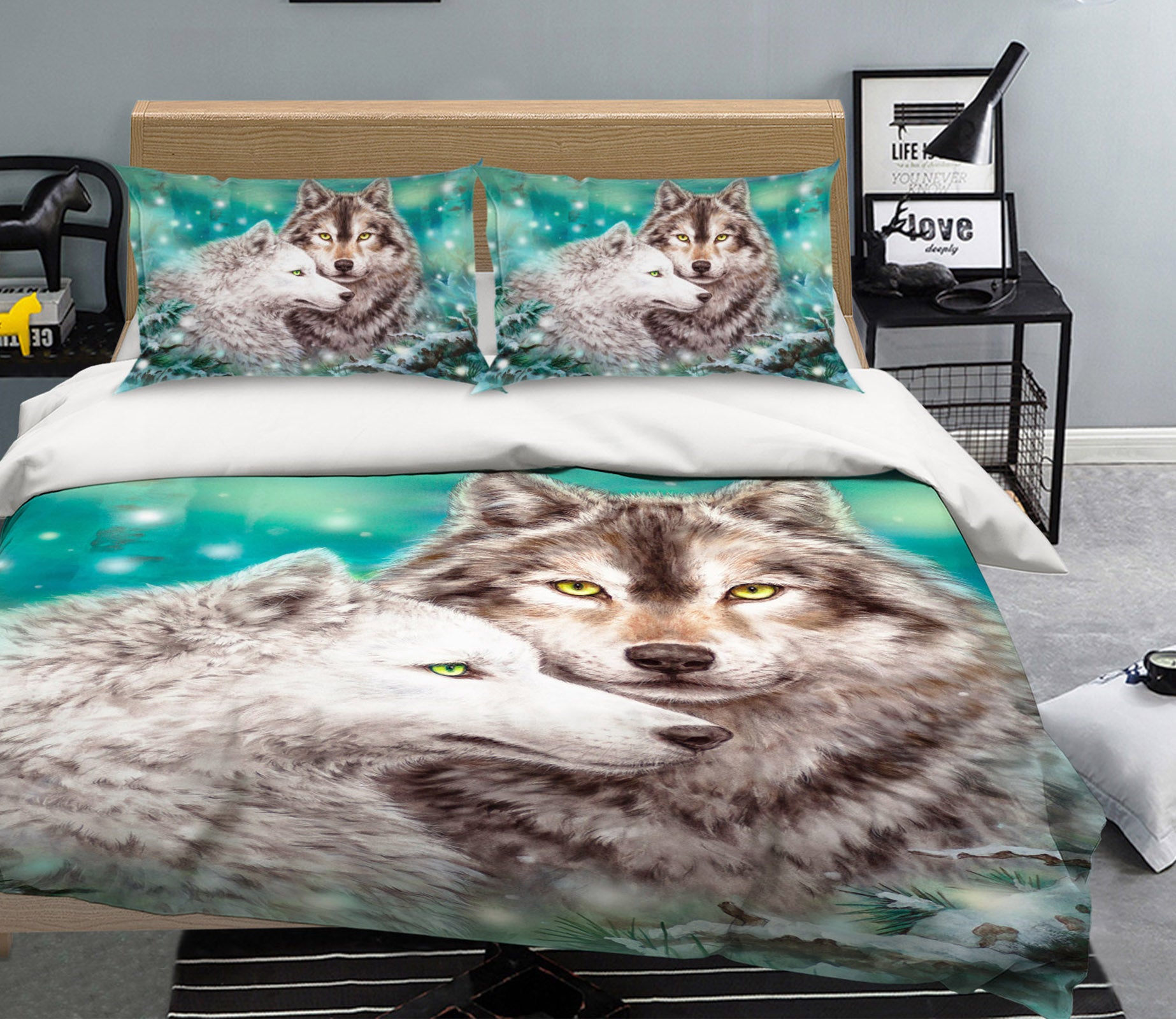 3D Animal Wolf 5896 Kayomi Harai Bedding Bed Pillowcases Quilt Cover Duvet Cover