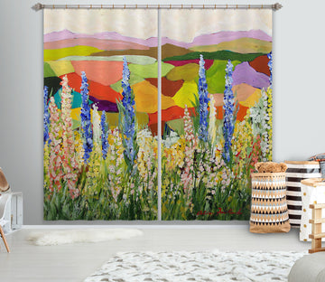 3D Purple Wild Flower 243 Allan P. Friedlander Curtain Curtains Drapes