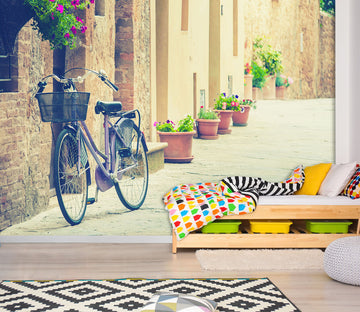 3D Bicycle Flower Pot 309 Vehicle Wall Murals