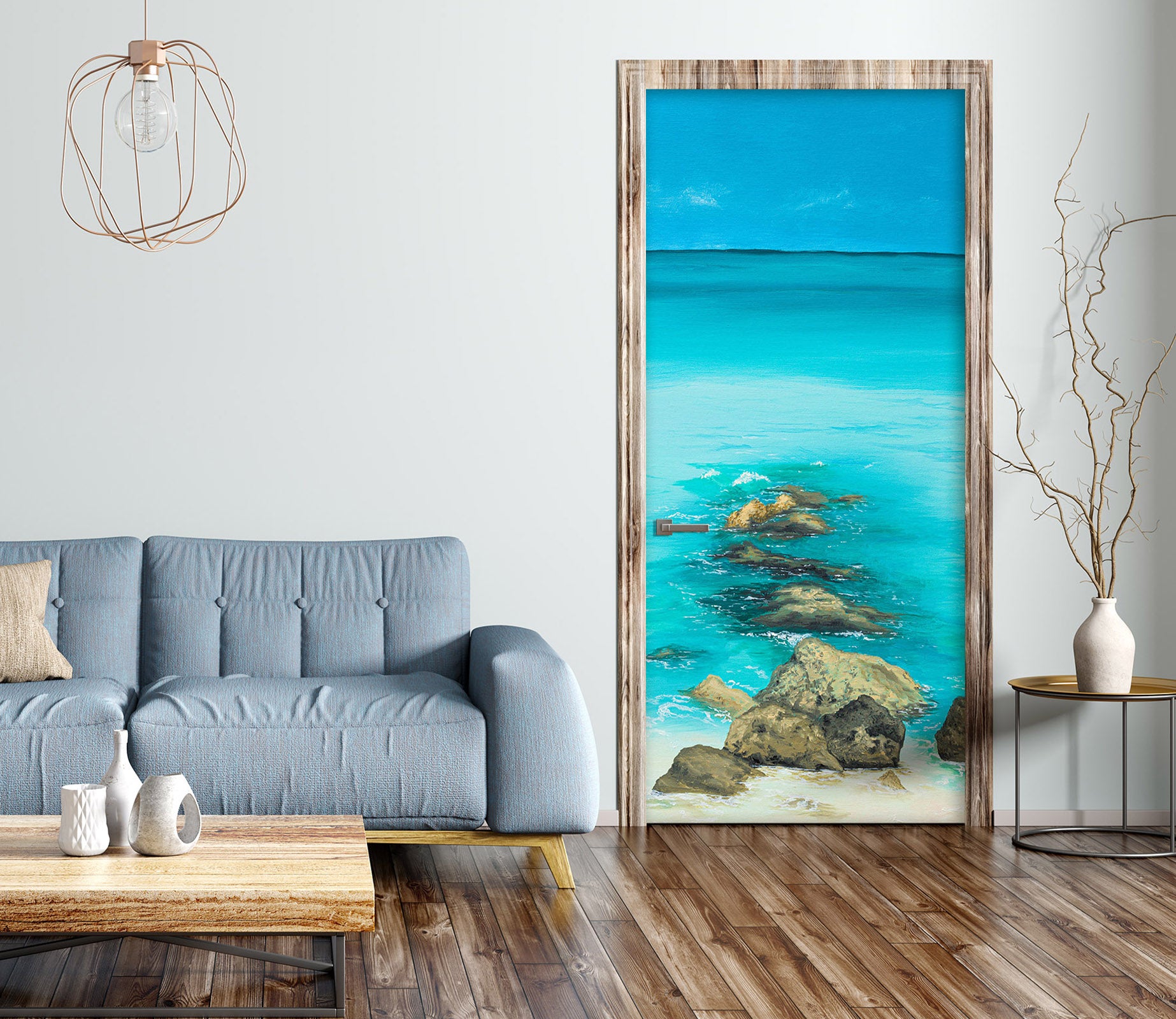 3D Seawater Stone 9425 Marina Zotova Door Mural