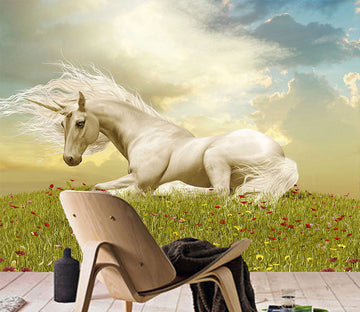 3D Unicorn Meadow 1599 Wall Murals