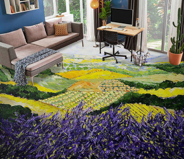 3D Field Purple Flowers 9526 Allan P. Friedlander Floor Mural  Wallpaper Murals Self-Adhesive Removable Print Epoxy