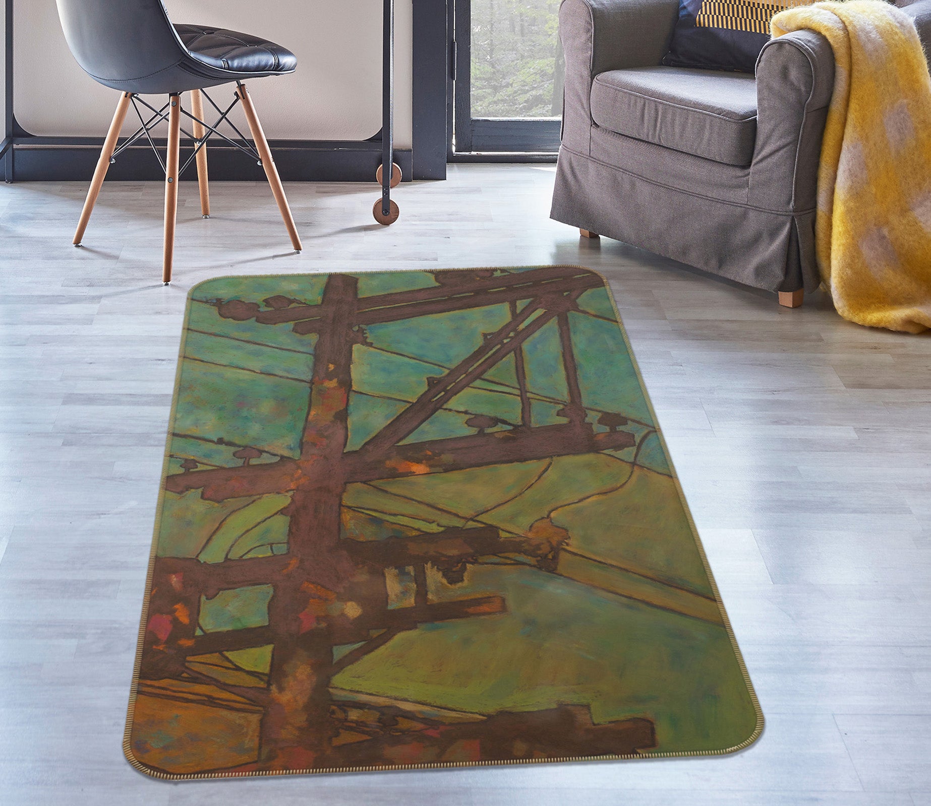 3D Quiet Night 3013 Allan P. Friedlander Rug Non Slip Rug Mat