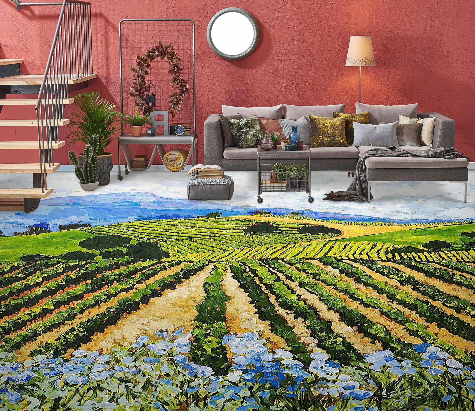 3D Field Flower Bush 9519 Allan P. Friedlander Floor Mural  Wallpaper Murals Self-Adhesive Removable Print Epoxy