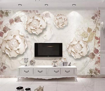 3D White Petals WG02 Wall Murals Wallpaper AJ Wallpaper 2 
