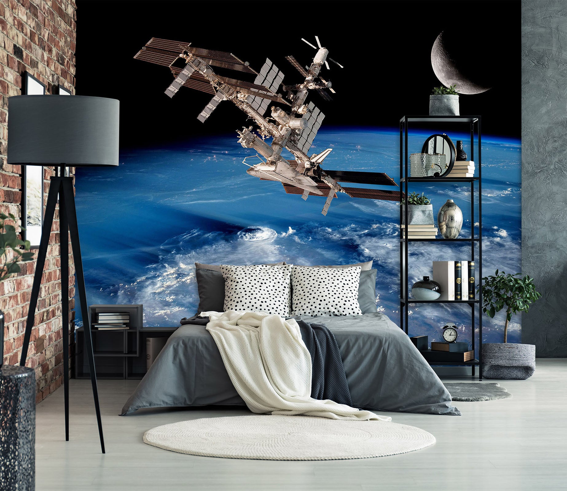 3D Space Satellite 1734 Wall Murals