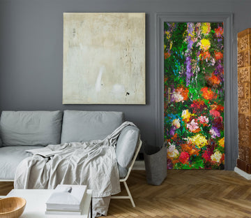 3D Colorful Flower Bush Painting 93121 Allan P. Friedlander Door Mural
