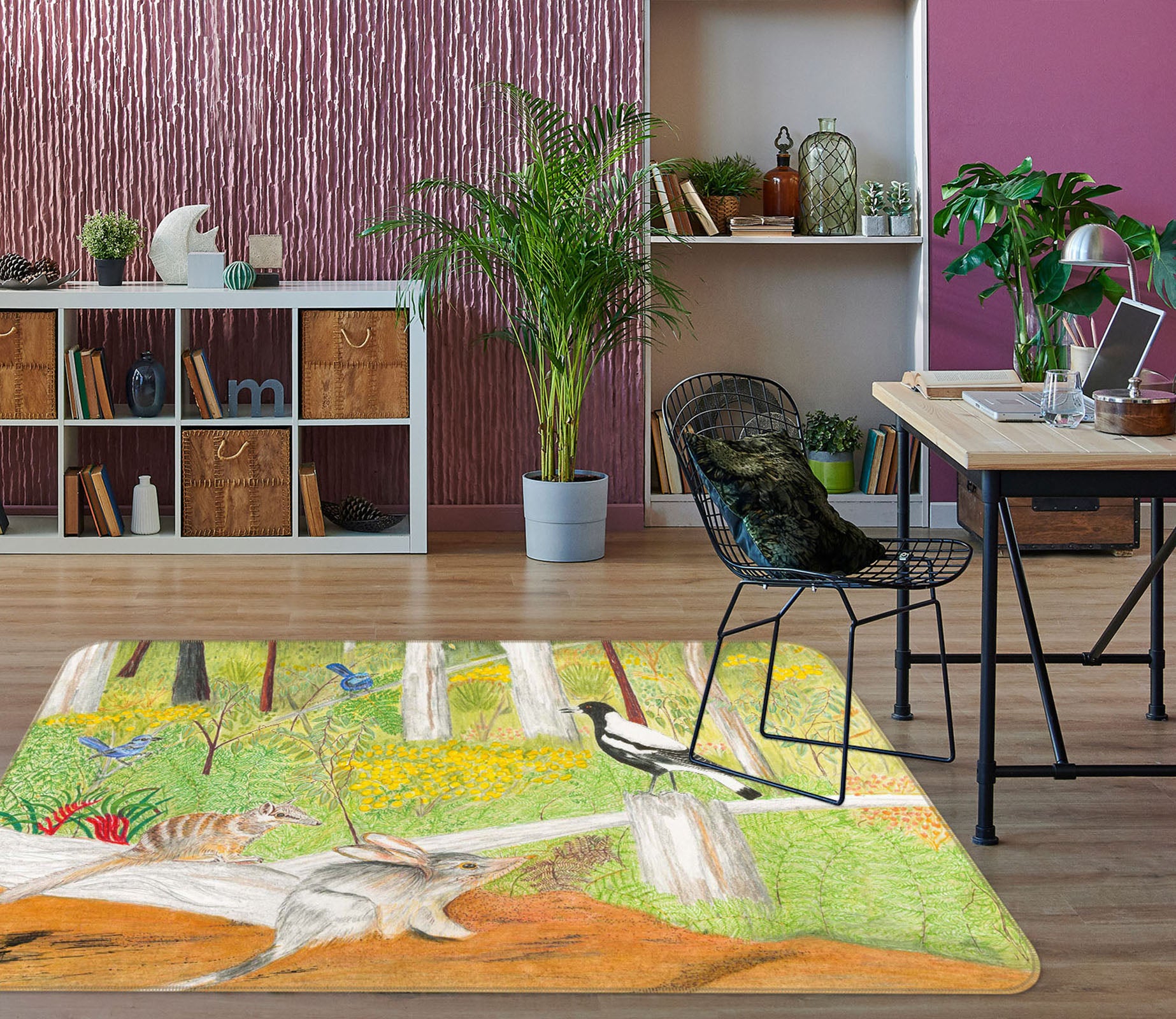 3D Forest Pigeon 1508 Michael Sewell Rug Non Slip Rug Mat