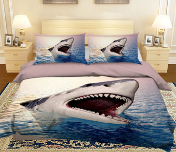 3D Shark Mouth 1928 Bed Pillowcases Quilt