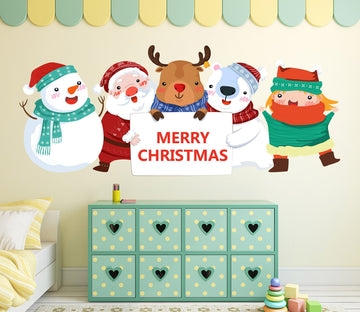 3D Cartoon Snowman Sign 03 Wall Stickers Wallpaper AJ Wallpaper 