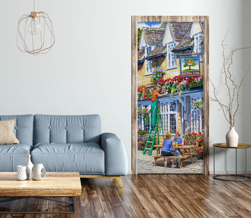 3D Building Shop Flowers 103173 Trevor Mitchell Door Mural