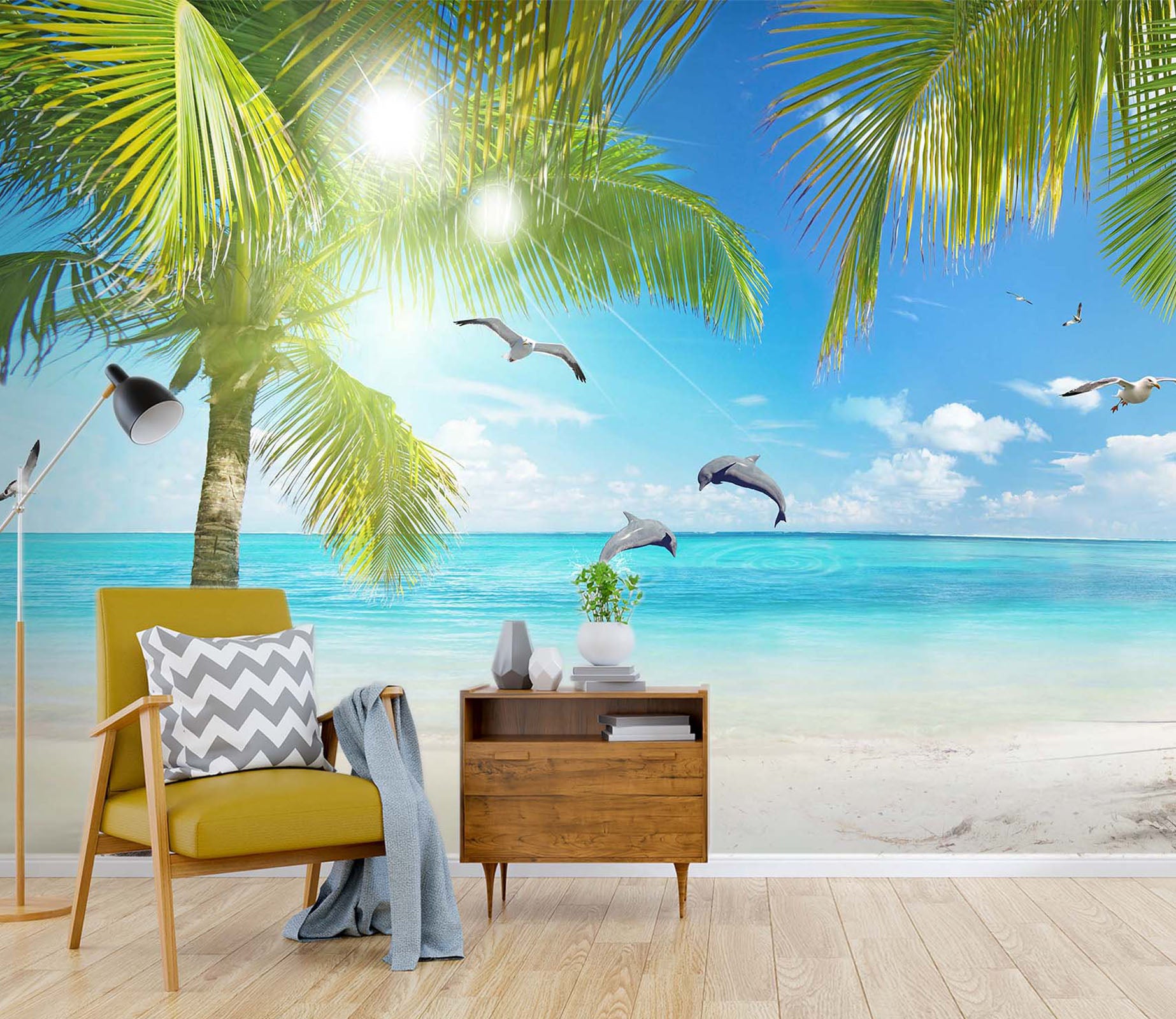 3D Coconut Palm Tree 1433 Wall Murals