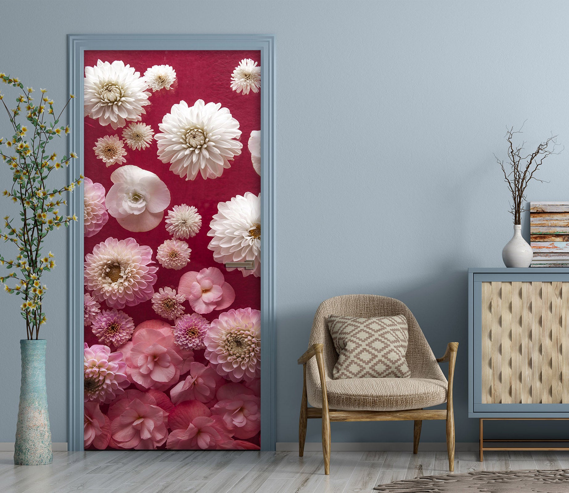 3D Flowers Chrysanthemum 101135 Assaf Frank Door Mural