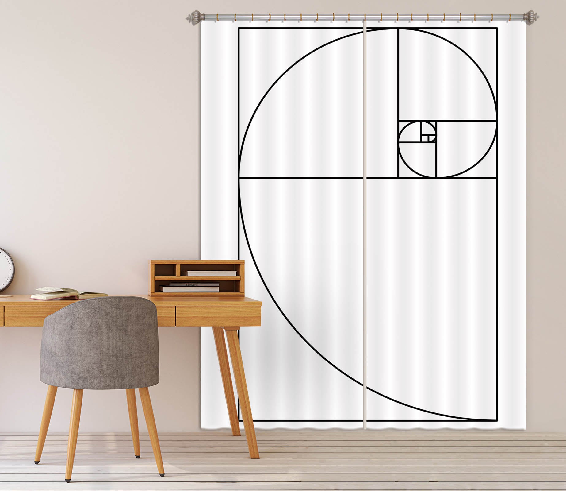 3D Black Lines 1101 Boris Draschoff Curtain Curtains Drapes