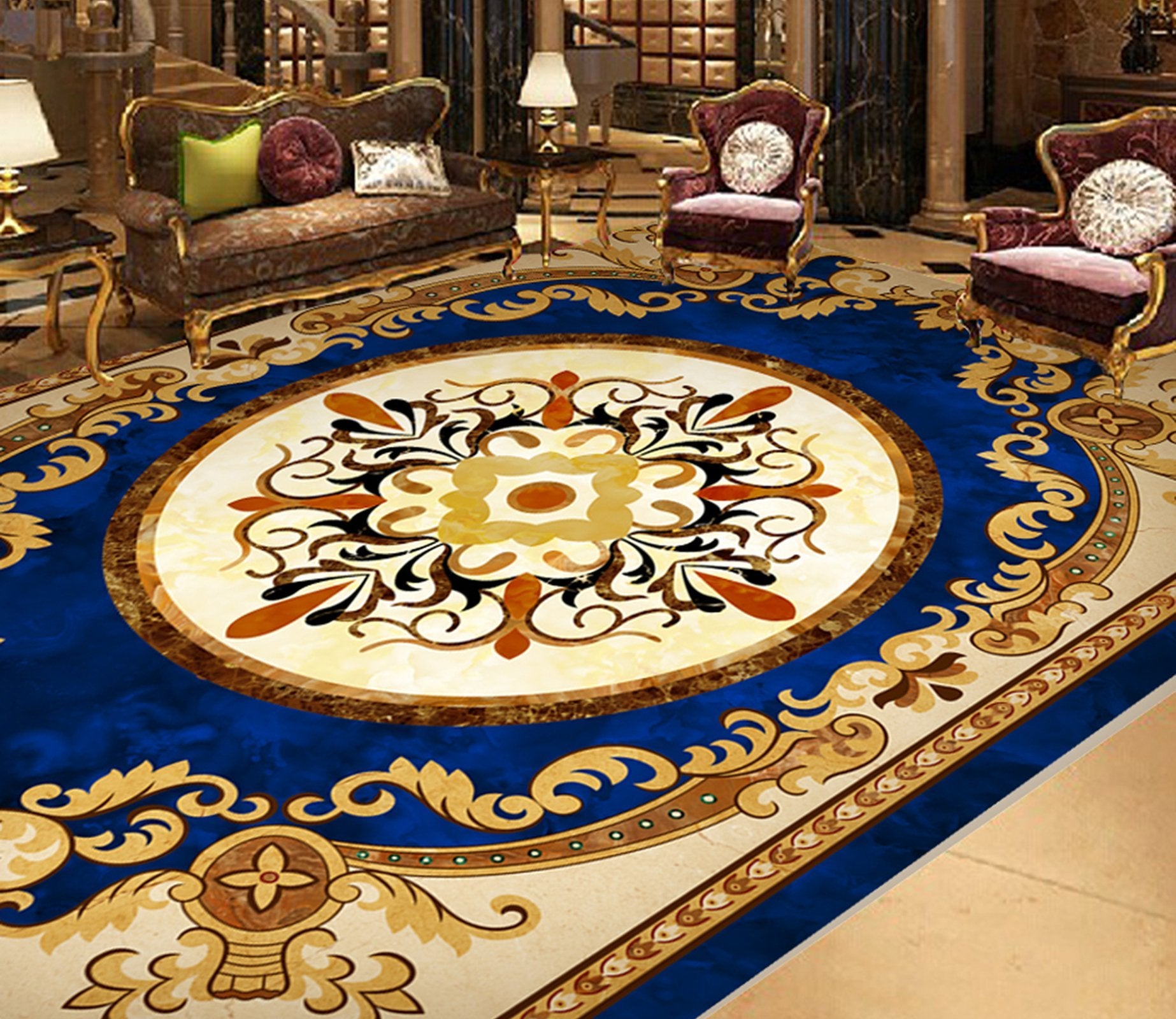 3D Religious Pattern WG662 Floor Mural Wallpaper AJ Wallpaper 2 