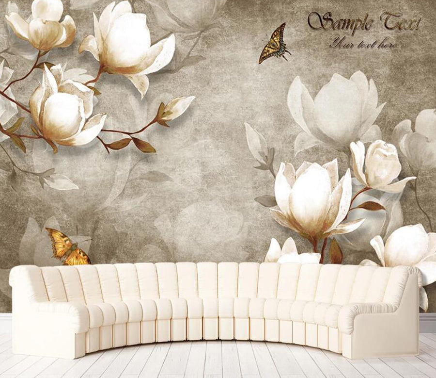 3D Elegant Flowers 031 Wall Murals