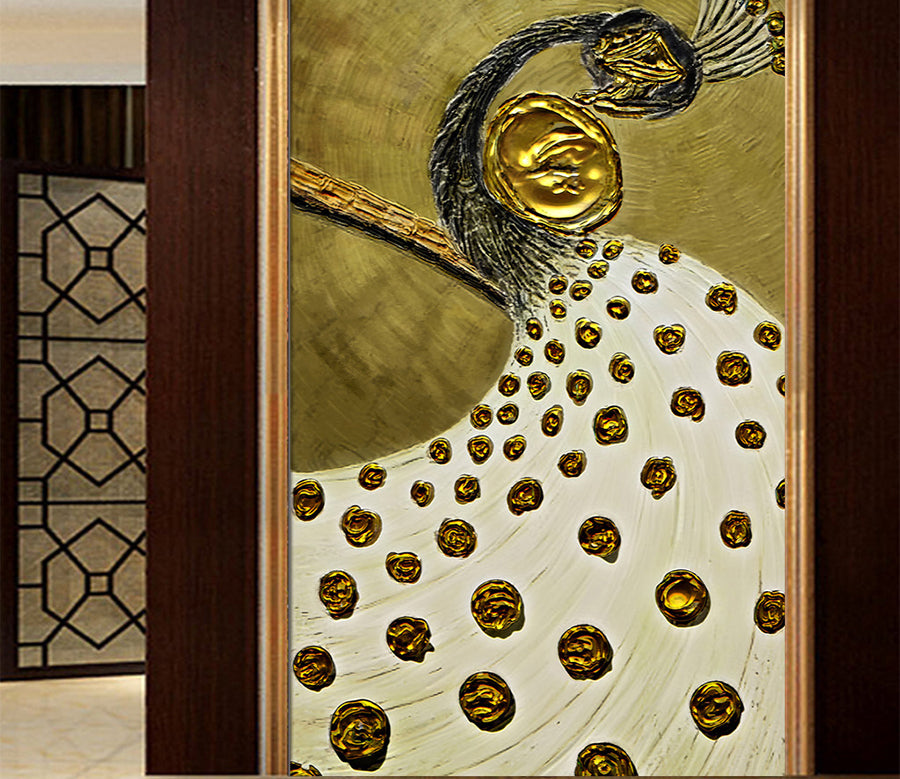 3D Peacock Relief WG167 Wall Murals