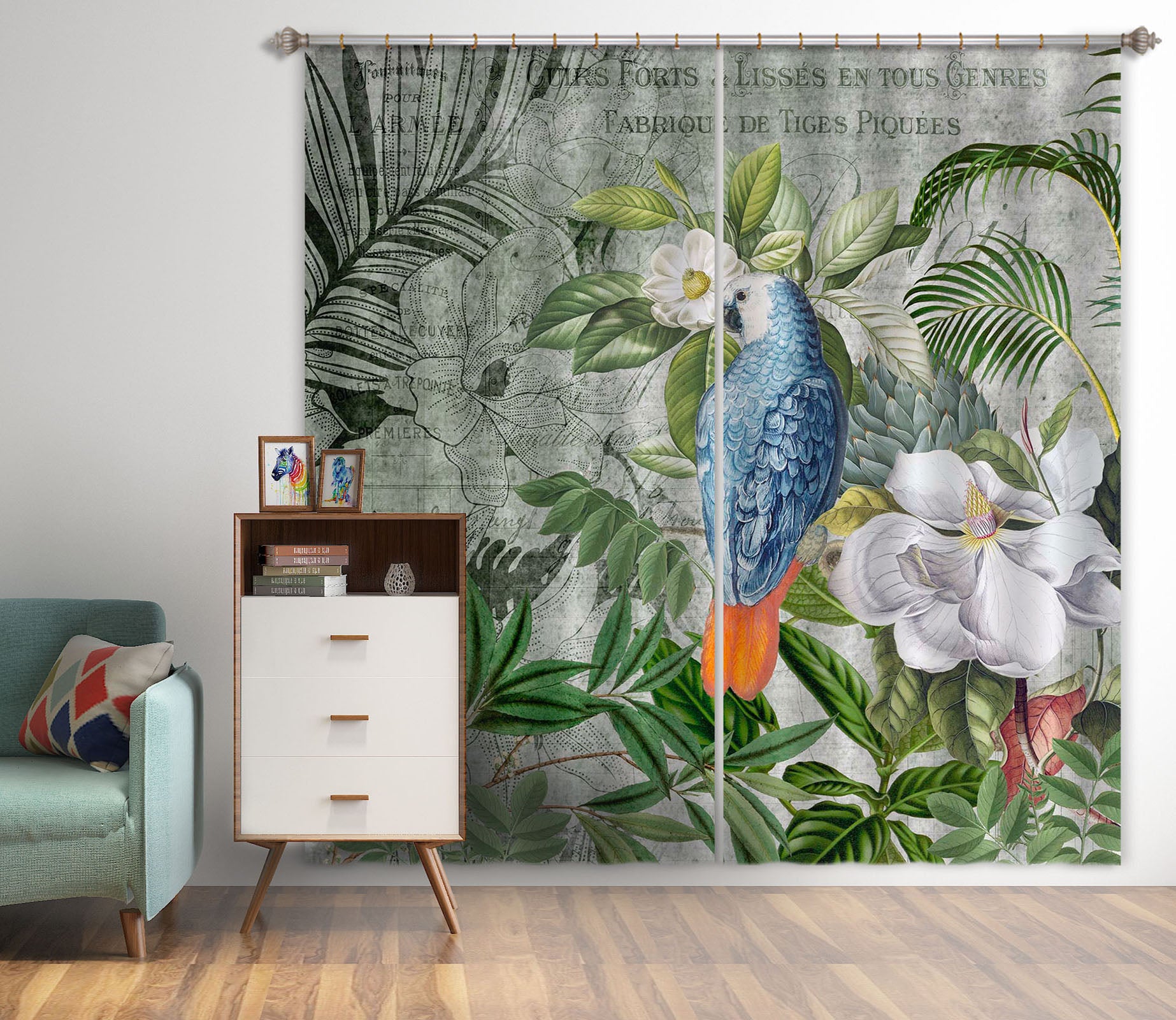 3D Kingdom Of Birds 074 Andrea haase Curtain Curtains Drapes