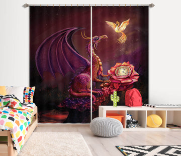 3D Flying Dragon 127 Rose Catherine Khan Curtain Curtains Drapes