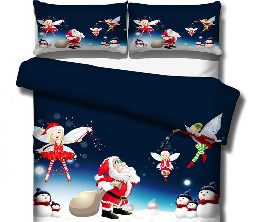 3D Santa Elf 32135 Christmas Quilt Duvet Cover Xmas Bed Pillowcases
