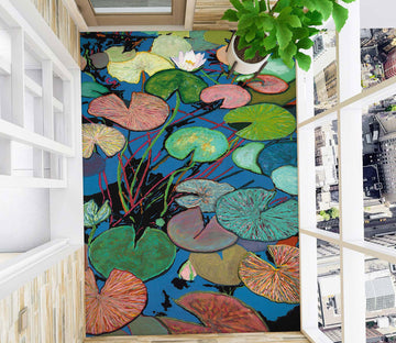 3D Lotus Leaf Pattern Painting 96126 Allan P. Friedlander Floor Mural  Wallpaper Murals Self-Adhesive Removable Print Epoxy