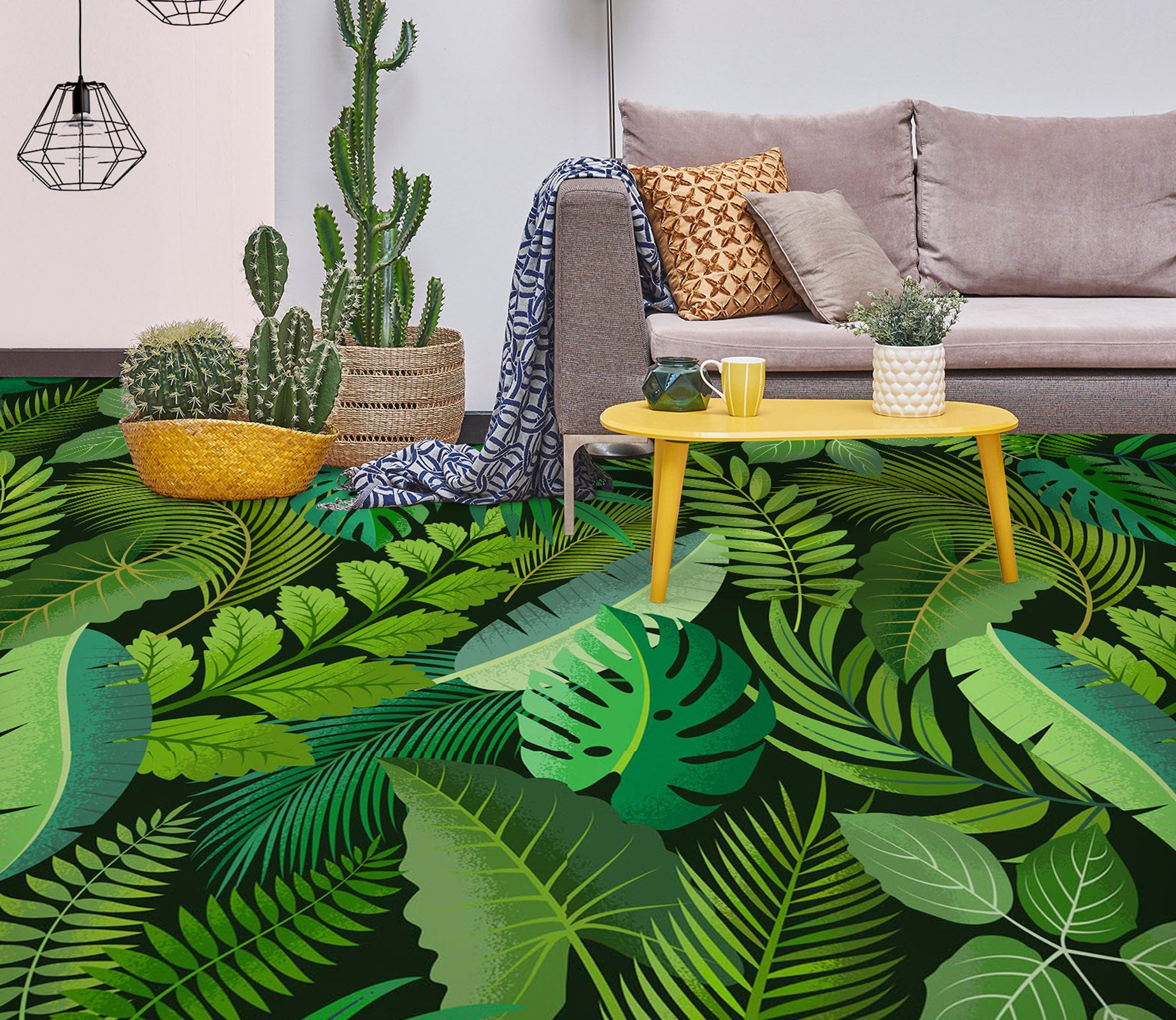 3D Vibrant Green Leaves 1218 Floor Mural  Wallpaper Murals Self-Adhesive Removable Print Epoxy