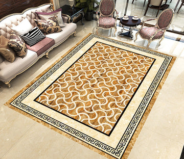 3D Yellow White Ripple WG624 Floor Mural Wallpaper AJ Wallpaper 2 