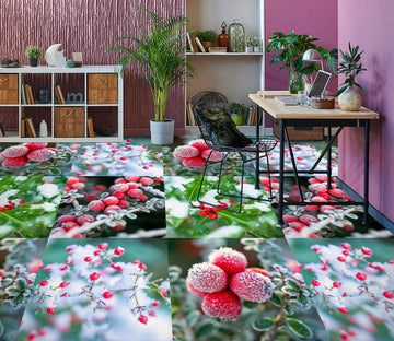 3D Snow Red Fruit 9872 Assaf Frank Floor Mural  Wallpaper Murals Self-Adhesive Removable Print Epoxy